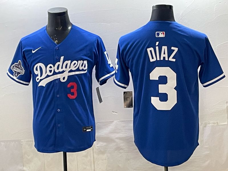 Men 2026 Los Angeles Dodgers #3 Diaz Blue Game Nike MLB Jersey style 005->los angeles dodgers->MLB Jersey